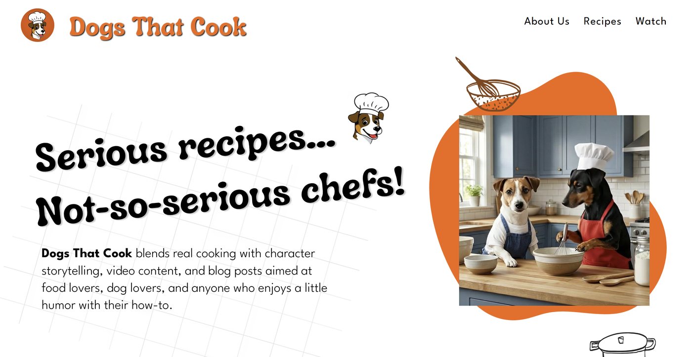 The Dogs That Cook website homepage